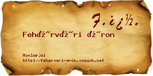 Fehérvári Áron névjegykártya